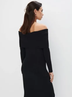 MOHITO sweter z odkrytymi ramionami czarny Outlet