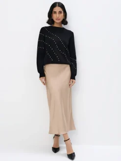 MOHITO sweter z ozdobnymi elementami czarny Outlet