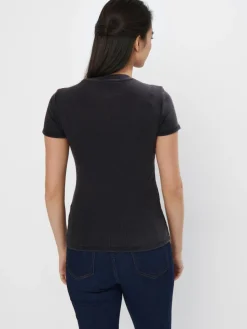MOHITO t-shirt z bawełną czarny Online