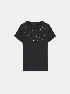 MOHITO t-shirt z bawełną czarny Online