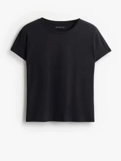 MOHITO t-shirt z bawełną i lyocellem czarny Online