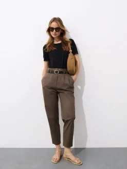 MOHITO t-shirt z dodatkiem jedwabiu czarny Hot
