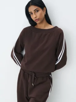 MOHITO Czekoladowa bluza o prostym kroju bru0105zowy Fashion