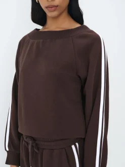 MOHITO Czekoladowa bluza o prostym kroju bru0105zowy Fashion