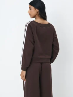 MOHITO Czekoladowa bluza o prostym kroju bru0105zowy Fashion
