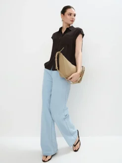 MOHITO Czekoladowa koszula z wiskozy ciemno bru0105zowy Fashion