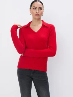 MOHITO sweter z dekoltem V czerwony Discount