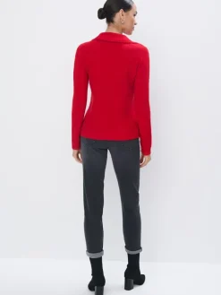 MOHITO sweter z dekoltem V czerwony Discount
