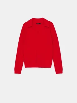 MOHITO sweter z dekoltem V czerwony Discount