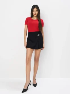 MOHITO t-shirt z wiskozą czerwony Online