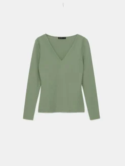 MOHITO Dopasowana bluzka zielony Clearance