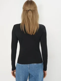 MOHITO Dopasowana bluzka basic czarny Discount