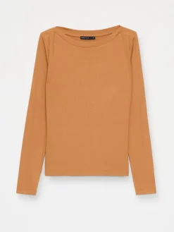 MOHITO Dopasowana brązowa bluzka bru0105zowy Outlet