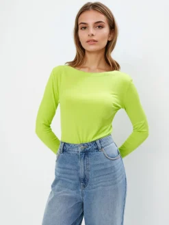 MOHITO Dopasowana neonowa bluzka neonowy Outlet