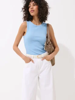 MOHITO Dopasowany błękitny top bu0142u0119kitny Online