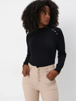 MOHITO Dopasowany sweter czarny New