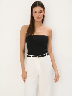 MOHITO Dopasowany top czarny Fashion