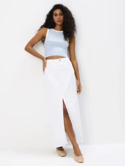 MOHITO Dopasowany top w błękitne paski bu0142u0119kitny Fashion