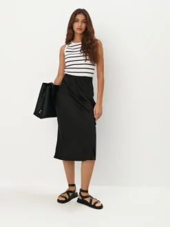 MOHITO Dopasowany top w paski biau0142y Online
