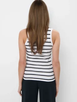 MOHITO Dopasowany top w paski biau0142y Online