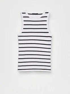 MOHITO Dopasowany top w paski biau0142y Online