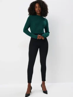 MOHITO Dopasowany zielony sweter ciemny zielony Clearance
