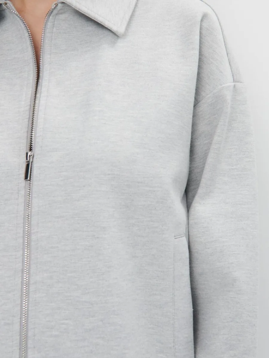 MOHITO Dzianinowa bluza z zamkiem szary Clearance