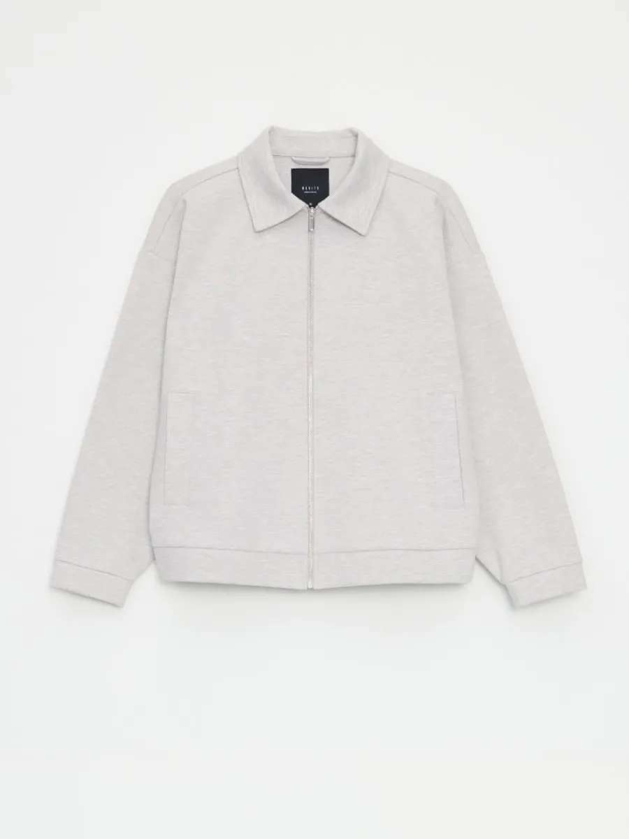 MOHITO Dzianinowa bluza z zamkiem szary Clearance