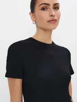 MOHITO Dzianinowa czarna bluzka czarny Fashion