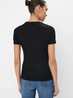 MOHITO Dzianinowa czarna bluzka czarny Fashion