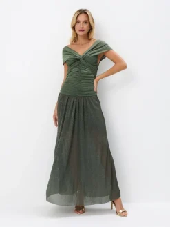 MOHITO Elegancka bluzka z marszczeniami zielony Sale