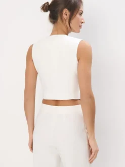 MOHITO Elegancka kamizelka kremowy Sale