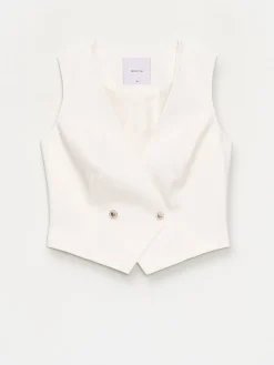 MOHITO Elegancka kamizelka kremowy Sale