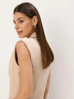 MOHITO Elegancka kamizelka beu017cowy Clearance