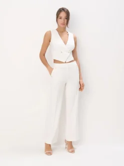 MOHITO Eleganckie spodnie kremowy New