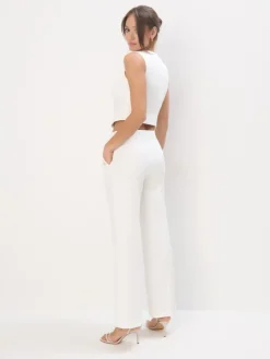 MOHITO Eleganckie spodnie kremowy New