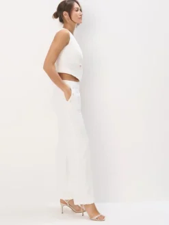 MOHITO Eleganckie spodnie kremowy New