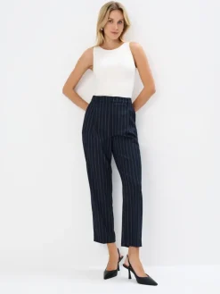 MOHITO Eleganckie spodnie w paski granatowy Online