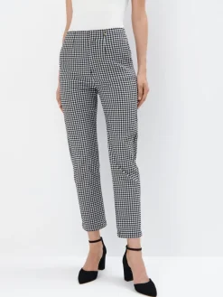 MOHITO Eleganckie spodnie w pepitkę czarny Discount