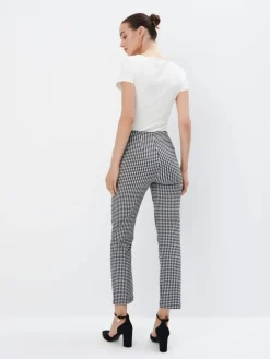 MOHITO Eleganckie spodnie w pepitkę czarny Discount