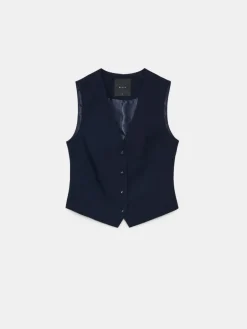 MOHITO Granatowa elegancka kamizelka granatowy Sale