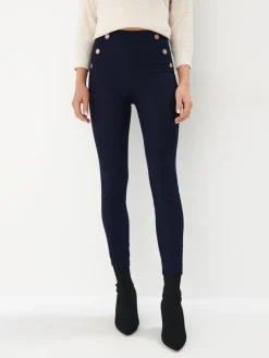 MOHITO Granatowe spodnie skinny granatowy Outlet