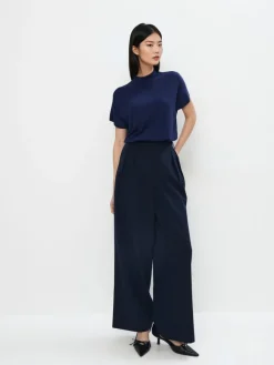 MOHITO sweter z krótkim rękawem granatowy Clearance