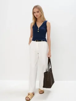 MOHITO top z dekoltem V granatowy Fashion