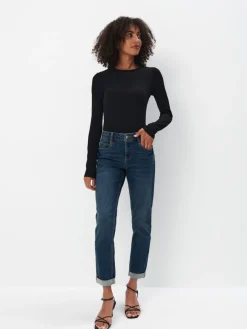 MOHITO Jeansy boyfriend granatowy Discount