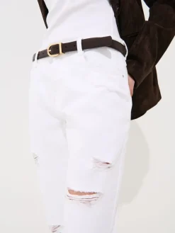 MOHITO Jeansy boyfriend z dziurami biau0142y Fashion