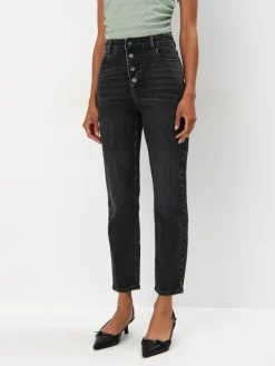 MOHITO Jeansy mom slim szary New