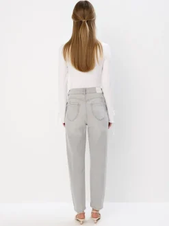 MOHITO Jeansy mom slim push up szary Online