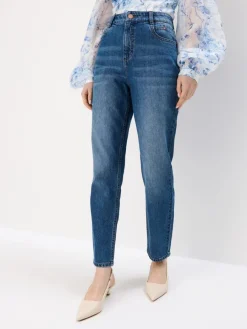 MOHITO Jeansy mom slim push up niebieski Online