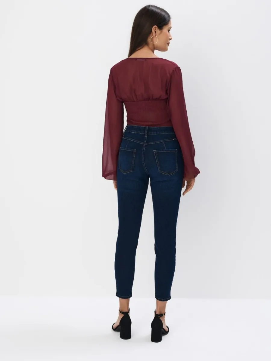 MOHITO Jeansy skinny push up granatowy Online